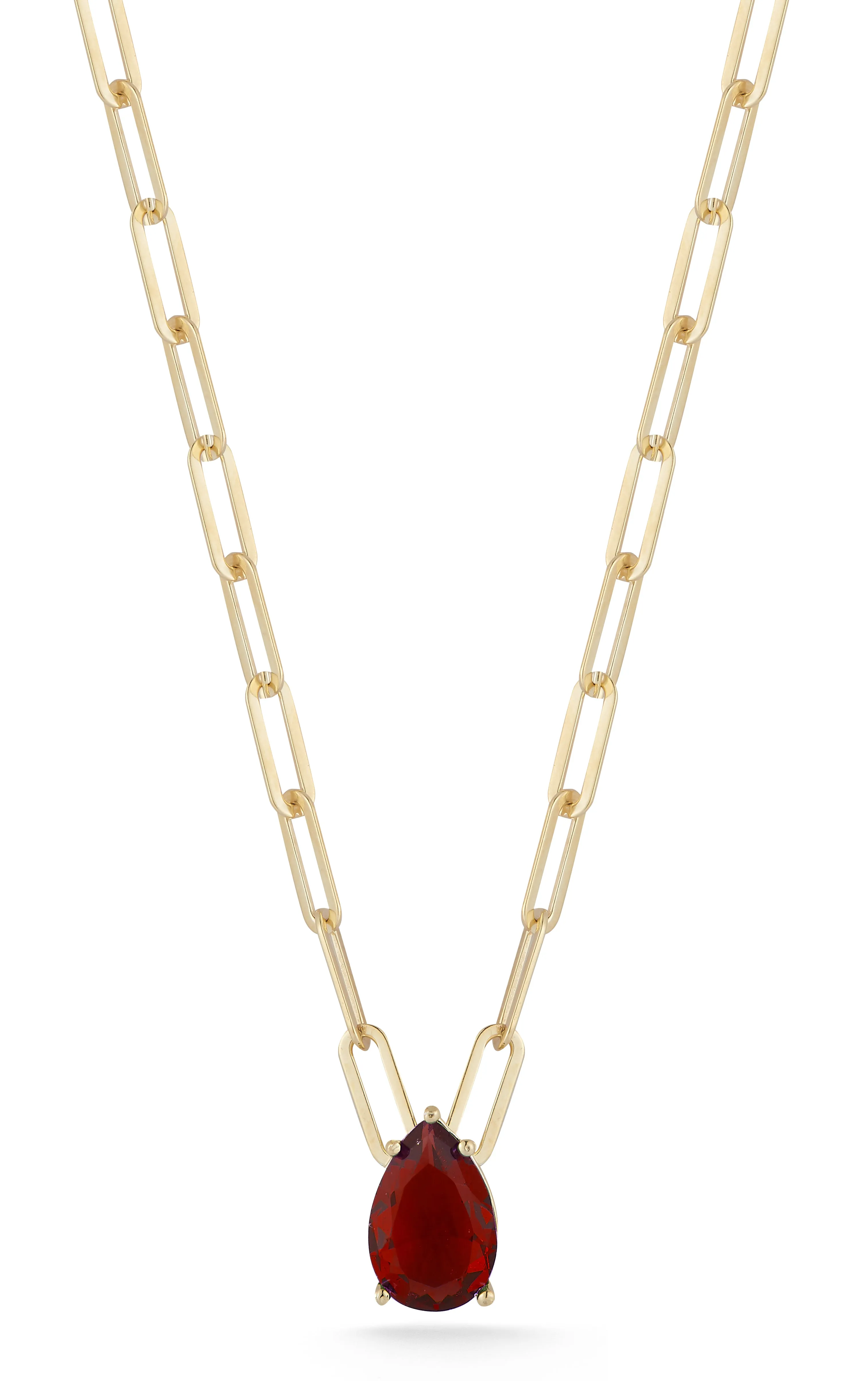 Pear Cut Link Necklace