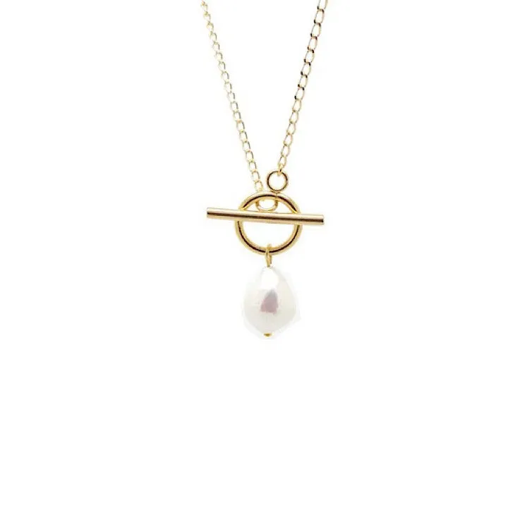 Penelope Baroque Pearl Lariat Necklace