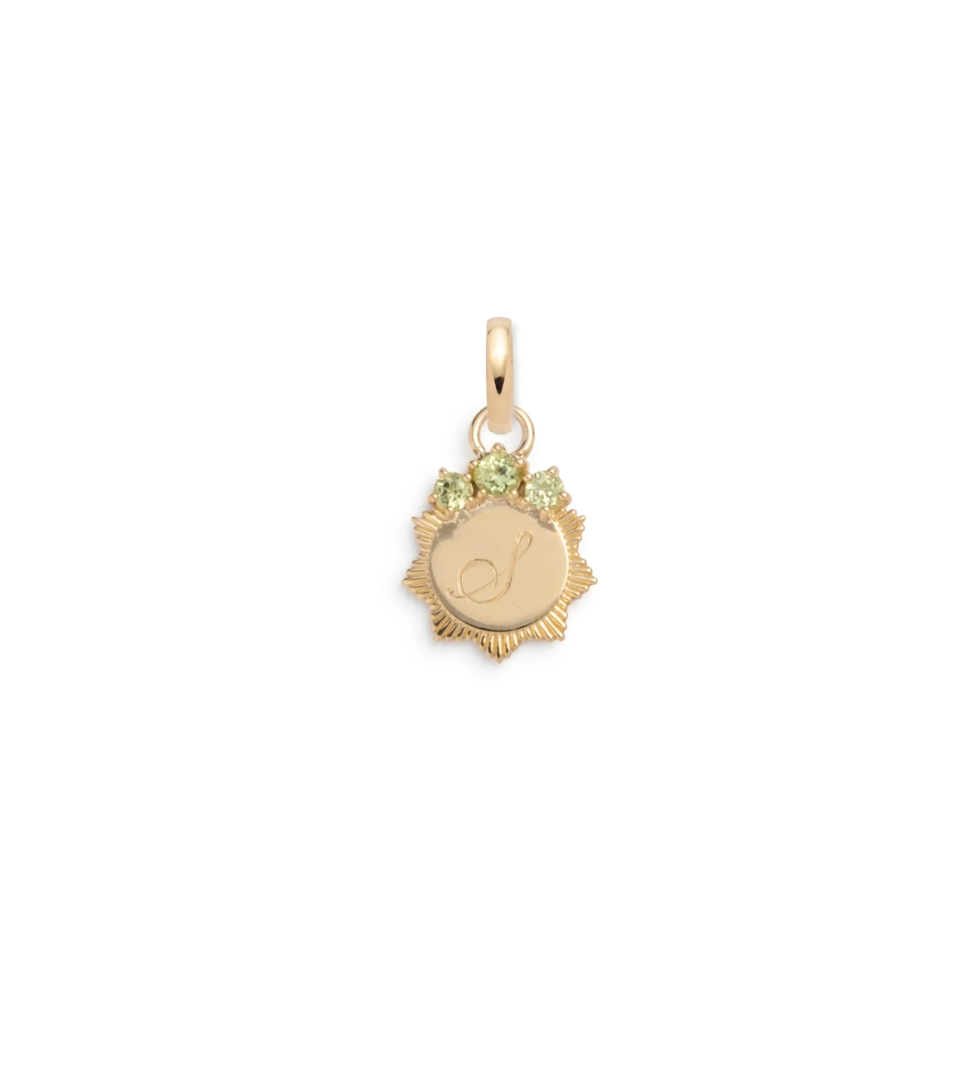 Peridot Engravable : Miniature Medallion with Oval Pushgate