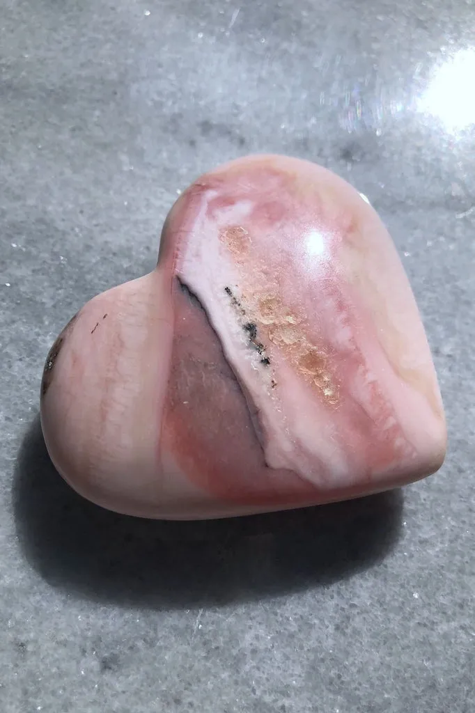 Peruvian Pink Opal Heart