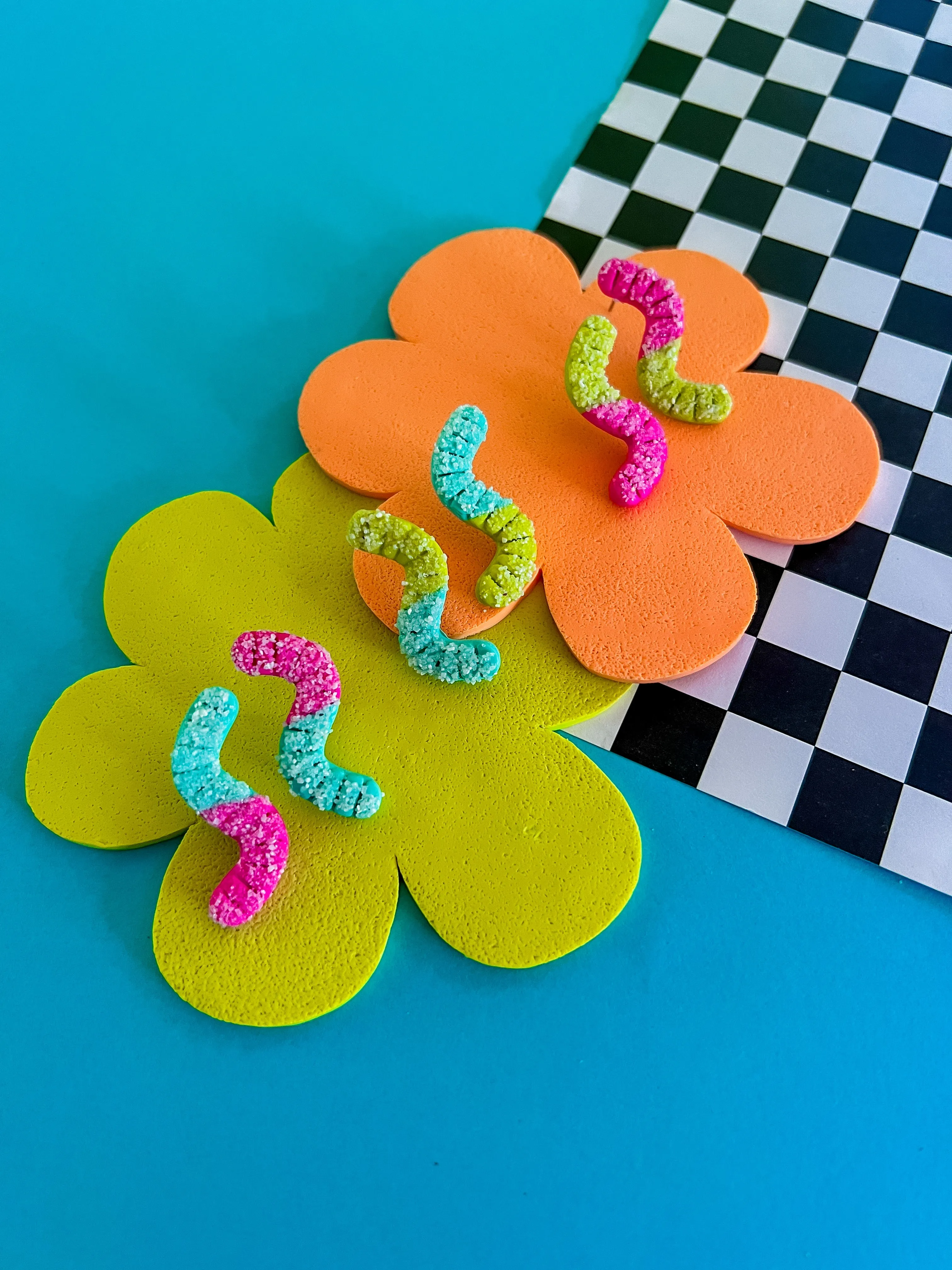 Pip’s Sour Gummy Worm Earrings - Sour Candy Earrings