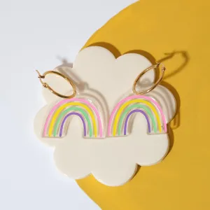 Rainbow Hoop Earrings