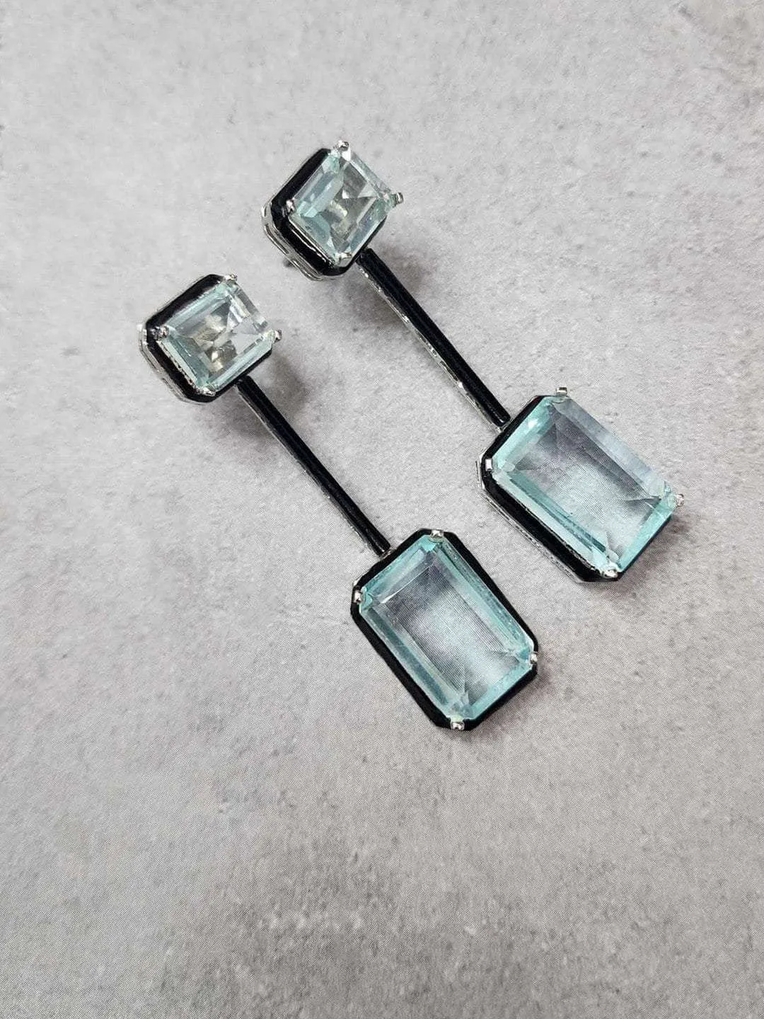 Rectangular Double Drop Earrings