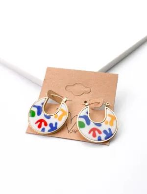 Retro Reef Enamel Disc Earrings