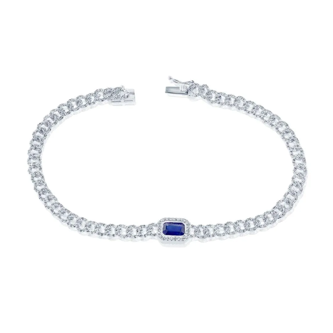 Sapphire Diamond Link Bracelet