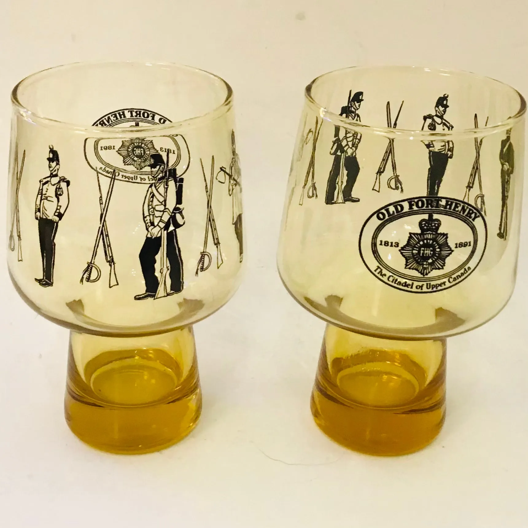 Set of 5 Old Fort Henry Goblet Glasses