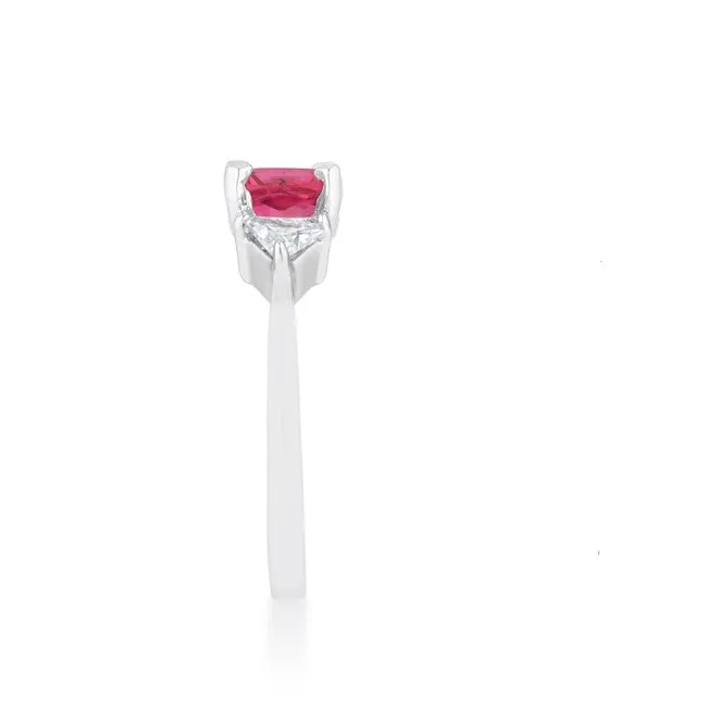 Shonda Three Stone Fuchsia Pink Cocktail Ring | 2ct