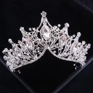 Silver Crystal Princess Tiara Queen Bridal crown headdress