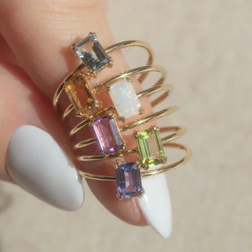 Solid Gold Essential Baguette Birthstone Ring