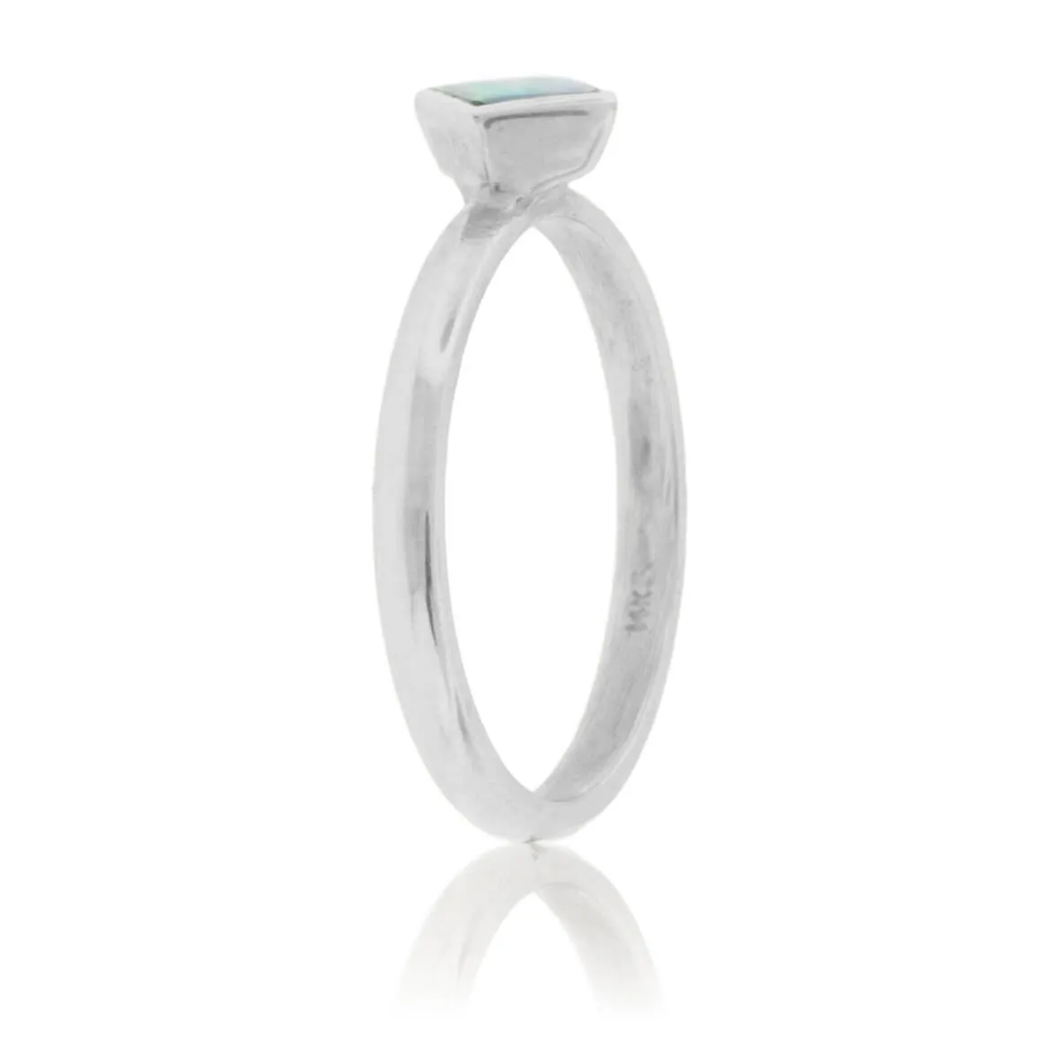 Square On Point Opal Inlay Ring