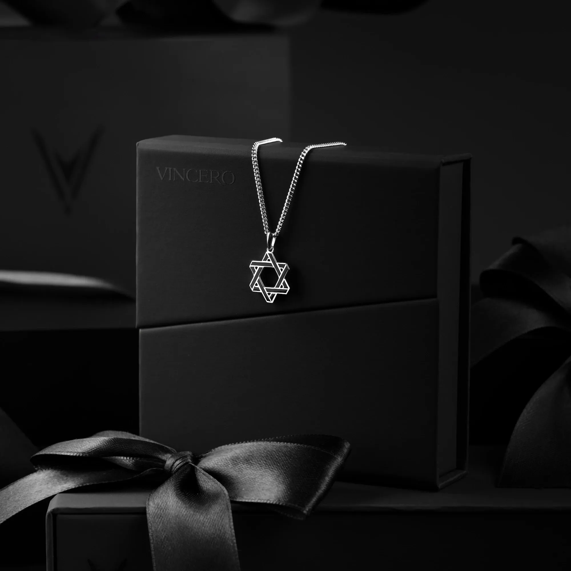 Star Of David Pendant - Black Onyx