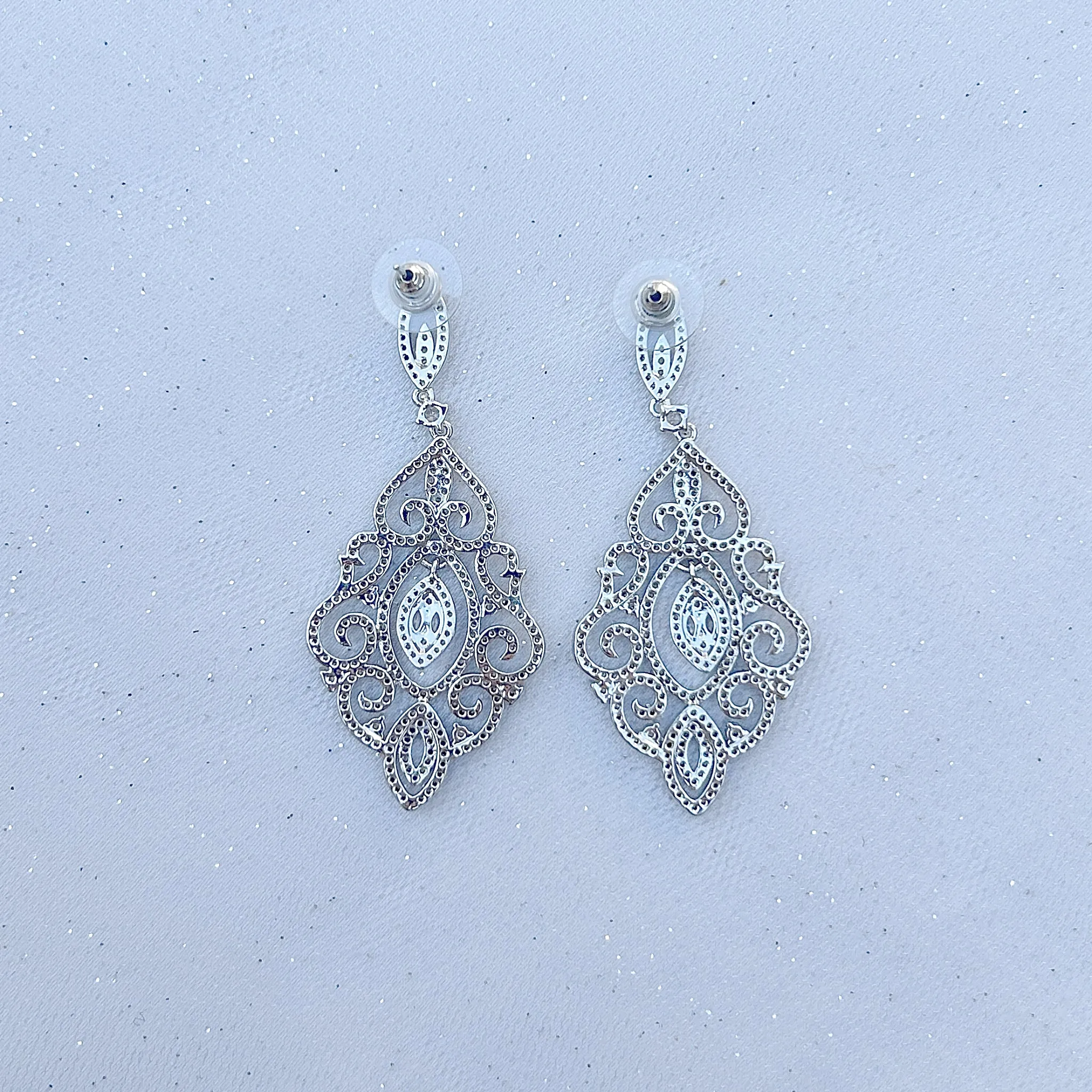 Statement Earrings Long Drop Earrings with Crystal