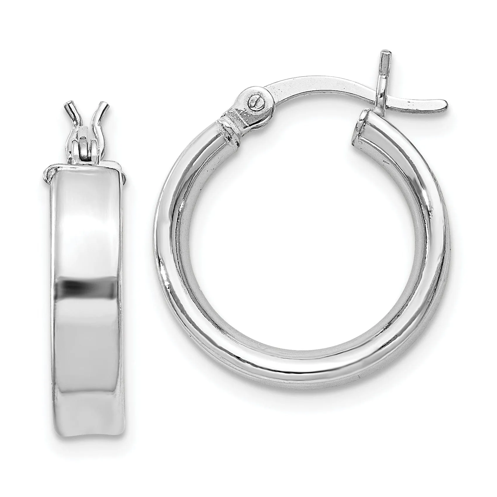 Sterling Silver Polished Finish Hinged Earrings