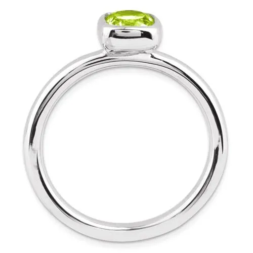 Sterling Silver Stackable Expressions Cushion Cut Peridot Ring