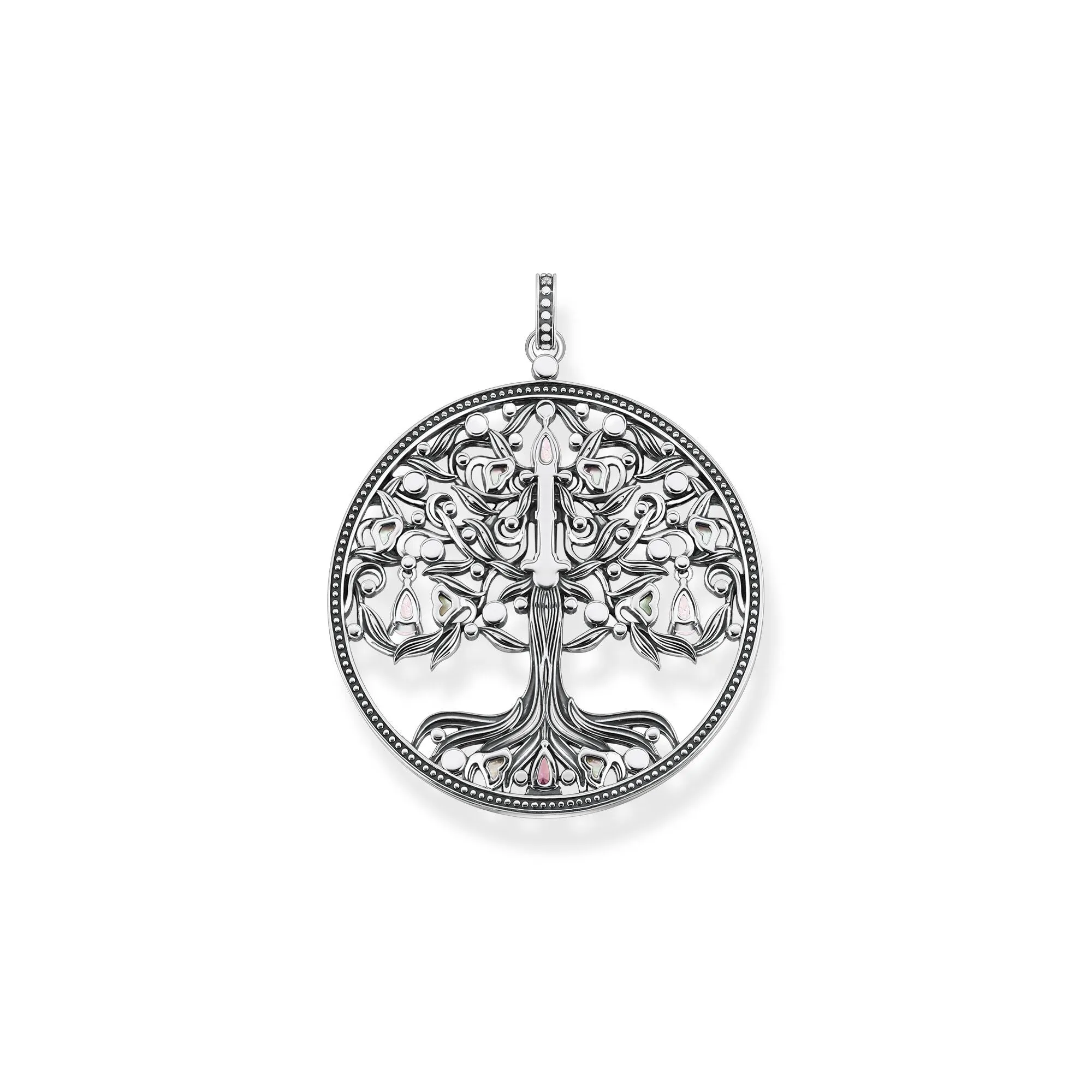 STERLING SILVER TREE OF LOVE EMBELLISHED PENDANT