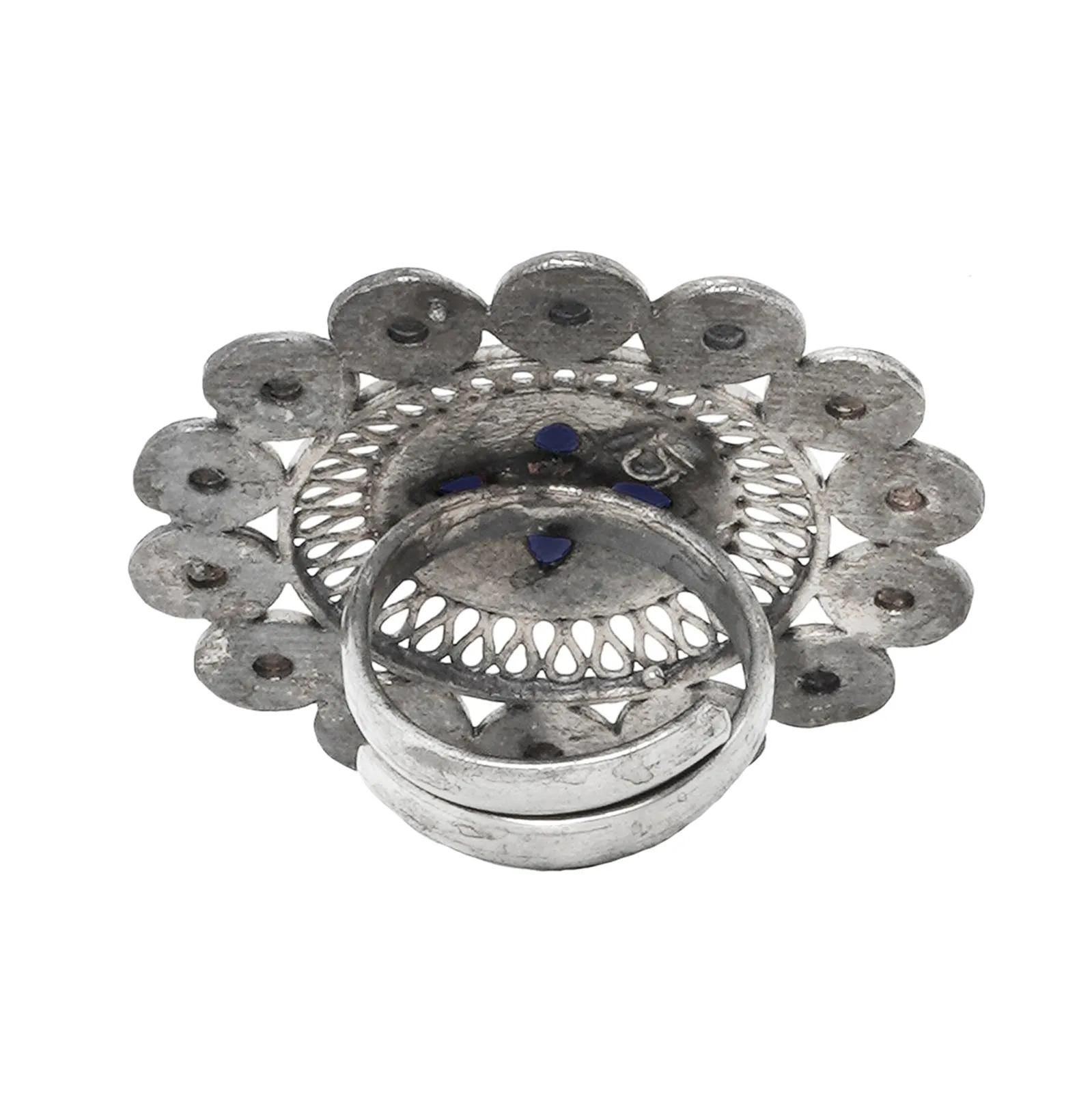 Teejh Arsha Floral Blue Stone Ring