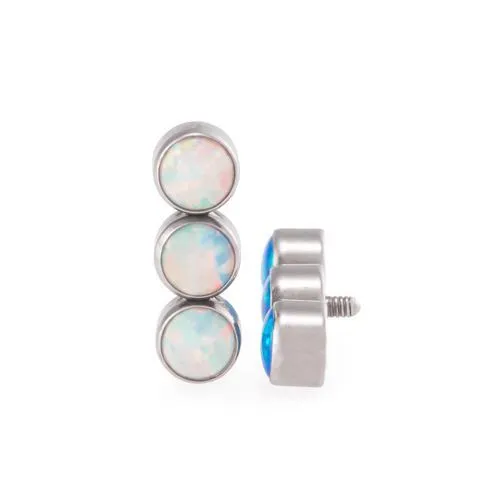 Tilum 18g-16g Internally Threaded 4mm Opal Stop Light Cluster Top - Price Per 1