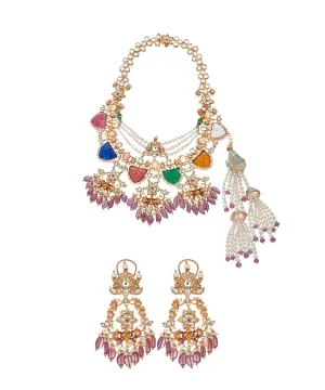 Vaanya Navratan Necklace Set