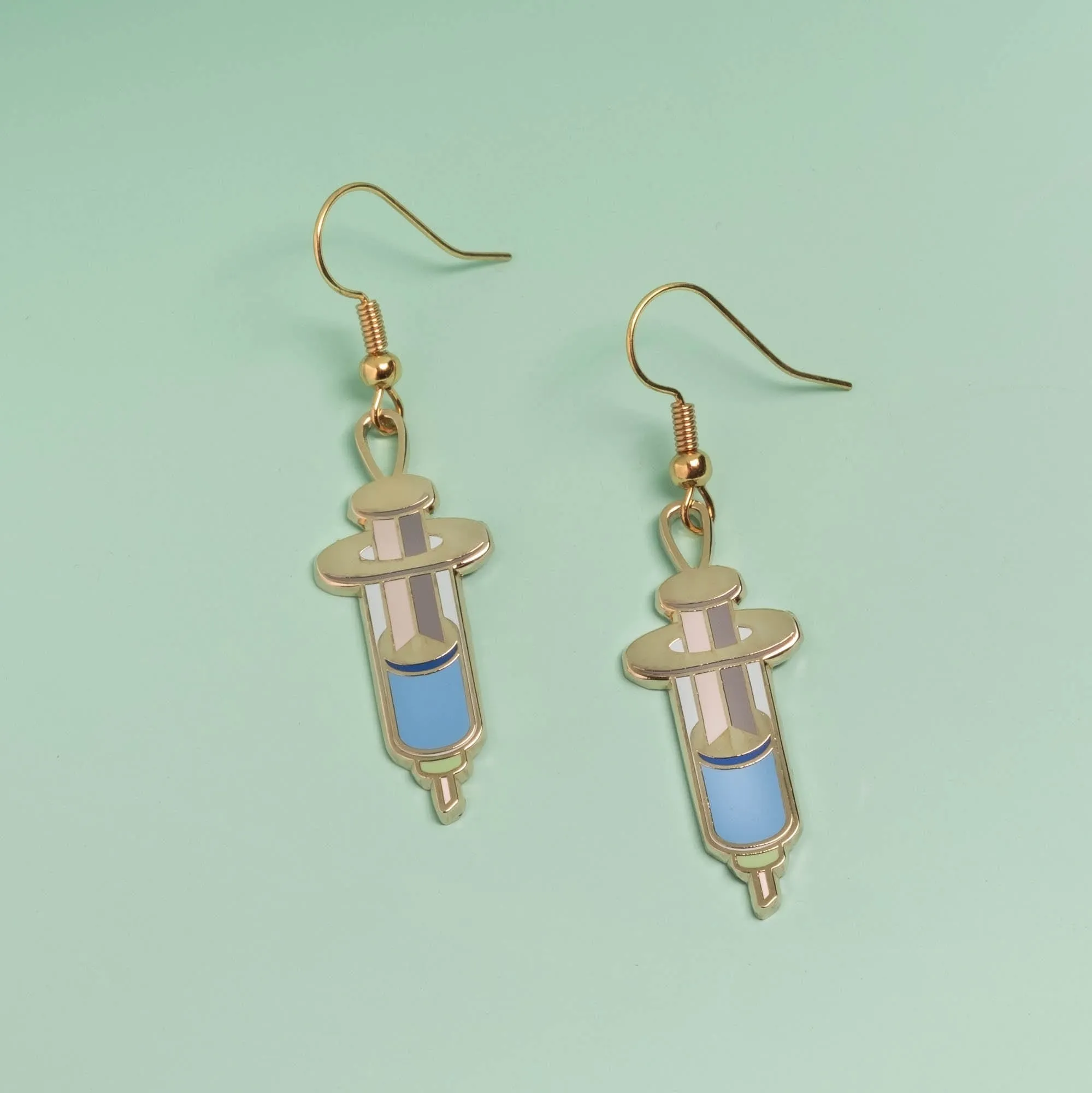 Vaccine Syringe Drop Earrings