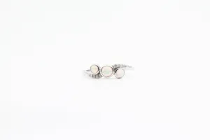 White Gold Bezel Set Opal Ring