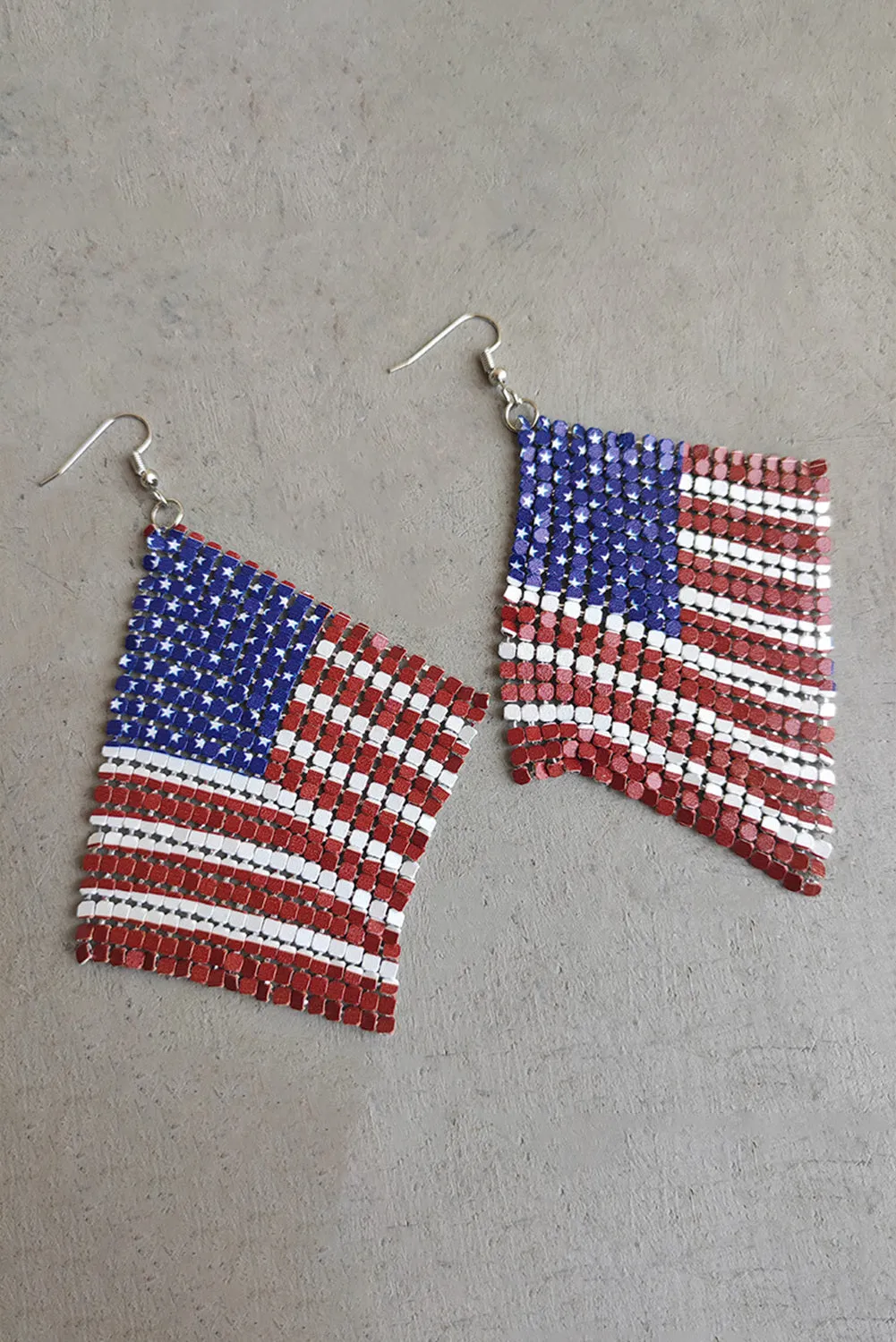 Women's Stars and Stripes Print Metal Dangle Earrings